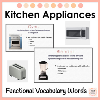 Preview of Kitchen Appliance Functional Vocabulary Words