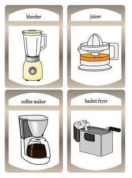 Kitchen Appliances and Tools Flashcard Set by Adaptive Tasks