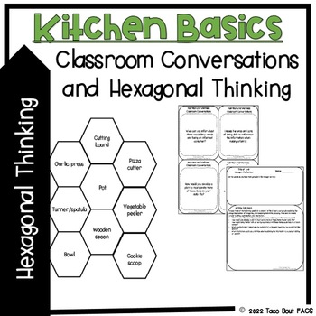 Preview of Kitchen Basics Vocabulary-Classroom Conversations and Hexagonal Thinking - FCS