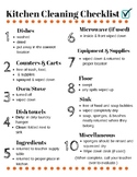 Kitchen Cleaning Checklist for FCS Labs