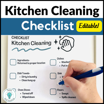 Preview of Kitchen Cleaning Checklist for the Culinary Arts - Family Consumer Science Room