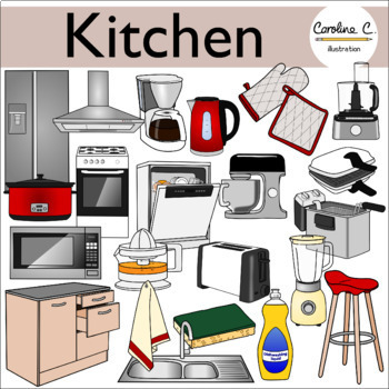 Kitchen Utensils Clip Art by Caroline C Illustration