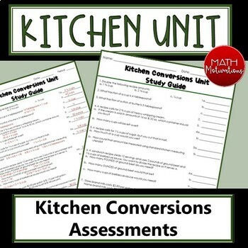 Preview of Kitchen Conversions Assessments