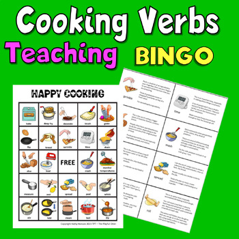 Preview of Kitchen Cooking Verb Bingo Game