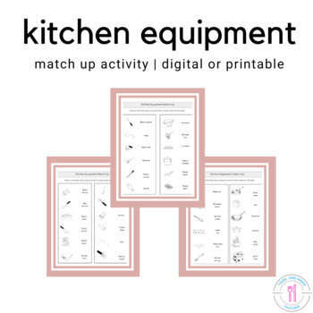 Preview of Kitchen Equipment Name And Image Matching Activity For FCS And ProStart Classes