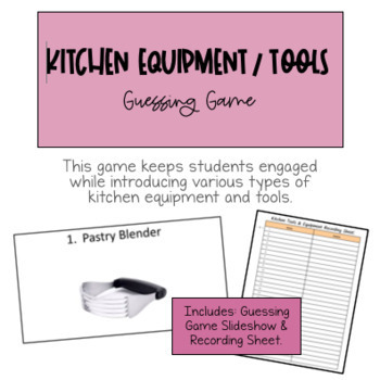 Preview of Kitchen Equipment & Tools Guessing Game