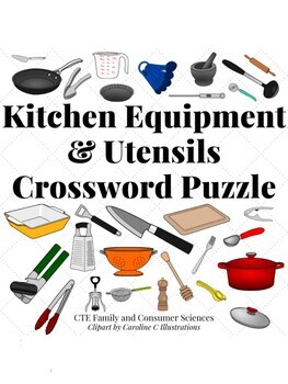 Preview of Kitchen Equipment & Utensils Crossword Puzzle (Culinary Arts)