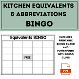 Kitchen Equivalents & Abbreviations Bingo