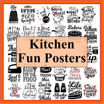 Preview of Kitchen Fun Posters - 26 Play on Word Kitchen Theme Posters