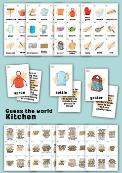 Preview of Kitchen. Guess the word game.