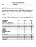 Kitchen Inventory Checklist