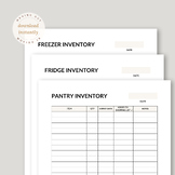 Kitchen Inventory: Pantry, Fridge and Freezer Trackers