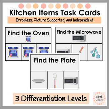 Preview of Kitchen Items Task Cards