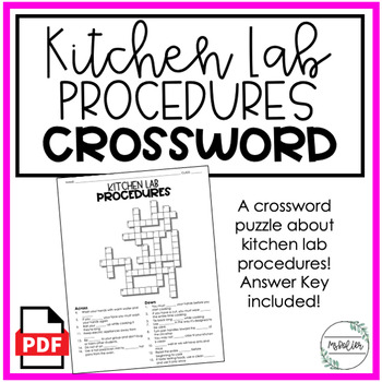 Preview of Kitchen Lab Procedures Crossword Puzzle | Family Consumer Sciences | FCS