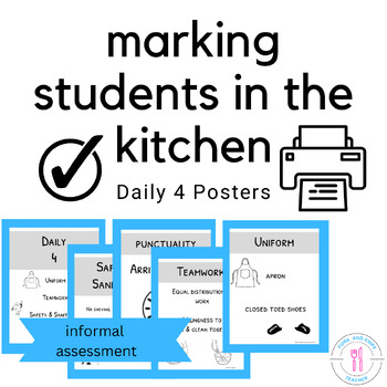 Preview of Kitchen Marking And Assessment Posters For Informal Evaluations