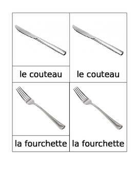 Preview of Kitchen Matching Cards French Montessori