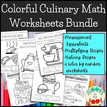 Preview of Kitchen Math Bundle | Culinary Math Practice Worksheets | CTE FCS