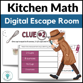 Preview of Kitchen Measurement- Kitchen Math Digital Escape Cooking Measurement Activity