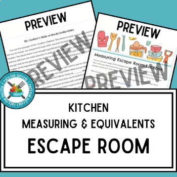 Preview of Kitchen Measuring & Equivalents Escape Room - Middle/High - FACS/FCS