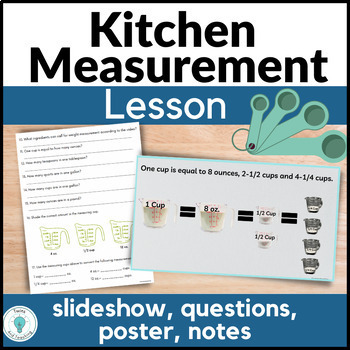 Preview of Kitchen Measurement Lesson for Culinary Life Skills FCS Cooking Measurement