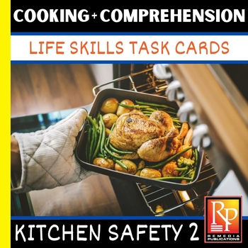 Preview of Kitchen Safety Task Cards - Functional Life Skills Activities - 50 Cooking Cards