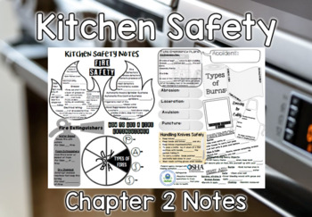 Preview of Kitchen Safety (Chapter 2) Notes PLUS Answers for Intro to Culinary Notes