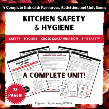 Preview of Kitchen Safety & Hygiene - Full Unit- Resources, Worksheets, Exam & Key