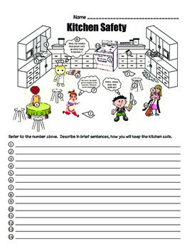 Kitchen Safety Worksheets Teaching Resources Tpt