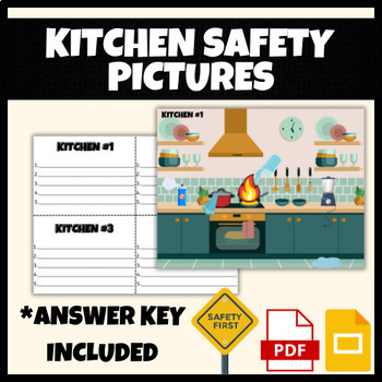 Preview of Kitchen Safety Pictures Identification | FCS, FACS, Life Skills
