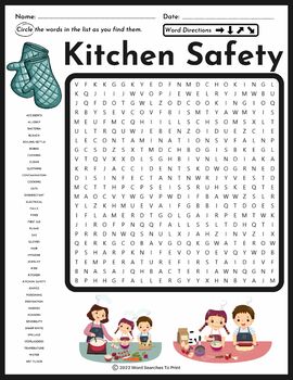 Preview of Kitchen Safety Word Search Puzzle