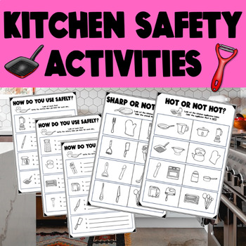 Preview of Kitchen Safety Worksheets & Activities