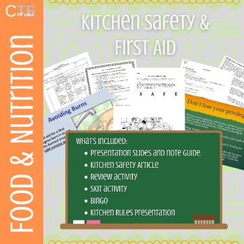 Preview of Kitchen Safety and First Aid | Presentation and Activities