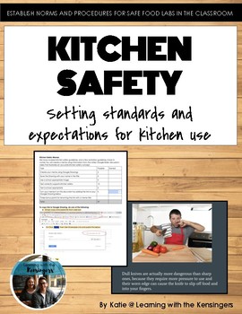 Preview of Kitchen Safety powerpoint presentation, assignment, & bulletin organization