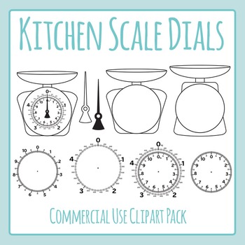 Preview of Kitchen Scales (Weight / Mass) Math Measurement Clip Art /Clipart Commercial Use