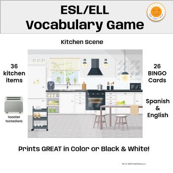 Preview of Kitchen Vocabulary Game ESL/ELL/ENL