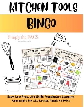 Preview of Kitchen Tools Bingo