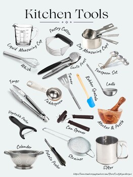 Preview of Kitchen Tools Identification Sheet Kitchen Basics