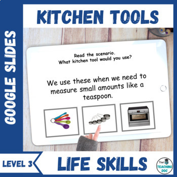 Preview of Kitchen Tools / Utensils Life Skills - Level 3 No Prep Unit