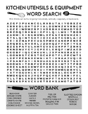 Kitchen Tools/Utensils Word Search - Culinary Arts/FCS