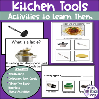 Learning about Kitchen Tools and Appliances- Cooking Utensils Workshee –  Kids Cooking Activities