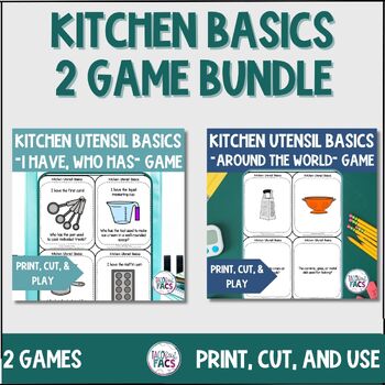 Preview of Kitchen Utensil Basic Tools- 2 Game BUNDLE - FCS FACS Culinary Arts