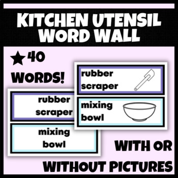 Preview of Kitchen Utensil Word Wall | FCS, FACS, Life Skills