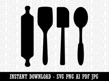 Digital Download Clipart Baking Measuring Spoons JPEG and PNG Files  (Download Now) 