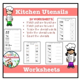 kitchen utensils worksheet teaching resources teachers pay teachers