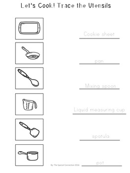 Kitchen Utensils: Worksheets by The Special Connection | TpT