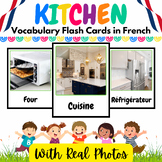Kitchen Vocabulary Real Flash Cards in French for PreK & K
