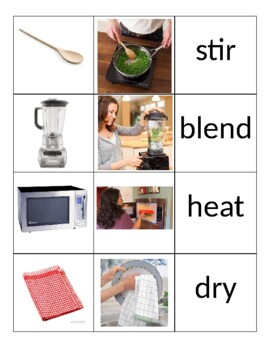 Preview of Kitchen Vocabulary Verbs: Life Skills