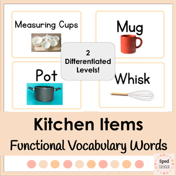 Preview of Kitchen Vocabulary Word Flash Cards