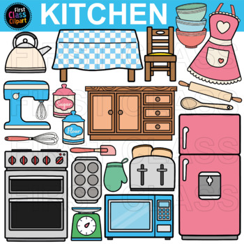 Clip Art Cute Kitchen - Cooking Clipart - Personal and commercial use