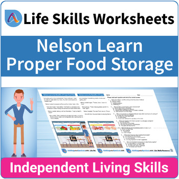 Preview of Kitchen and Food Safety SPED Life Skills Worksheets - Proper Food Storage